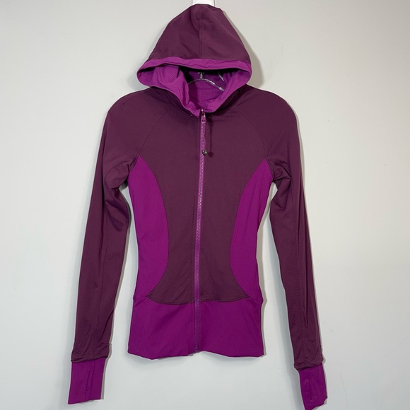 Lululemon In Flux Jacket Regal Plum Size 4 Lightweight Hooded Reversible W4G23S - Picture 10 of 16